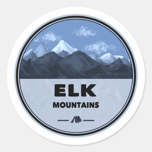 Elk Mountains Colorado Camping Ronde Sticker (Voorkant)