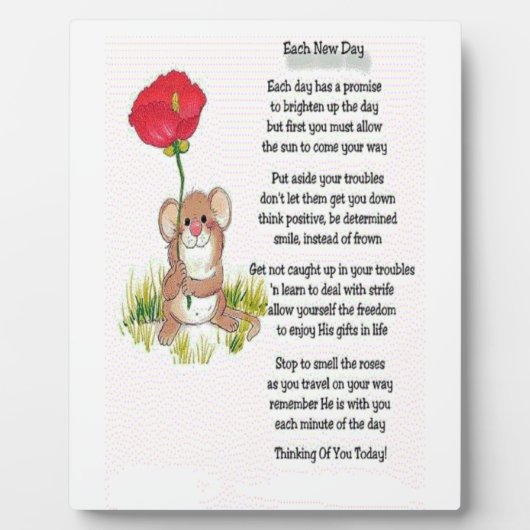 Elk nieuw daggedicht fotoplaat (Voorkant)