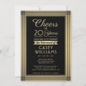 ELK nummer Pensioen Partij Cheers Zwart en Goud Kaart (Voorkant)
