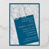 Elk nummer Verjaardag Elke kleur w / Kant Folie Uitnodiging (Voorkant)