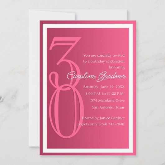 Elk nummer verjaardagsuitnodiging Elke kleur w / r Kaart (Voorkant)