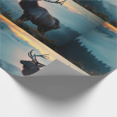 Elk op een bergrug bij zonsopgang cadeaupapier (Hoek)