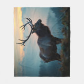 Elk op een bergrug bij zonsopgang fleece deken (Voorkant)