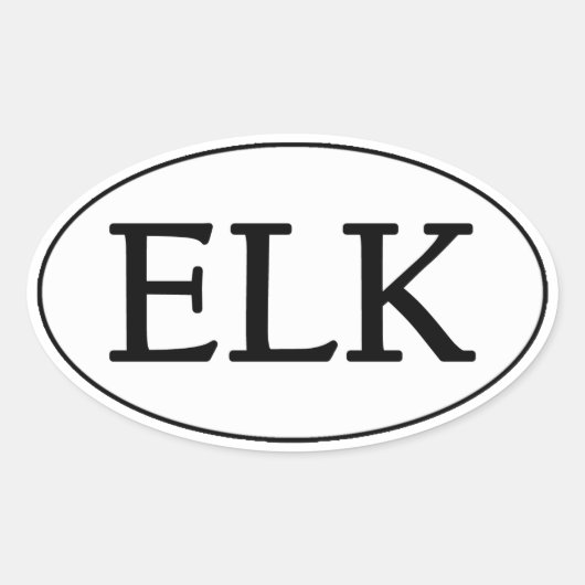 ELK Oval Logo Ovale Sticker (Voorkant)
