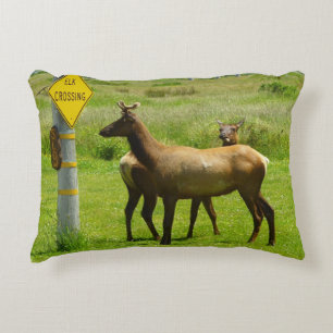 Elk Overstekende Californische Wilde Dieren Fotogr Accent Kussen