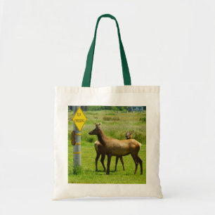 Elk Overstekende Californische Wilde Dieren Fotogr Tote Bag