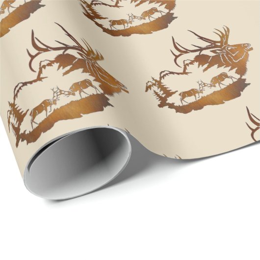 "Elk paringsseizoen" Cadeaupapier (Rol Hoek)