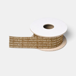 ELK PERFECT CADEAU KOMT VAN BOVEN Christmas Gold Satijnen Lint