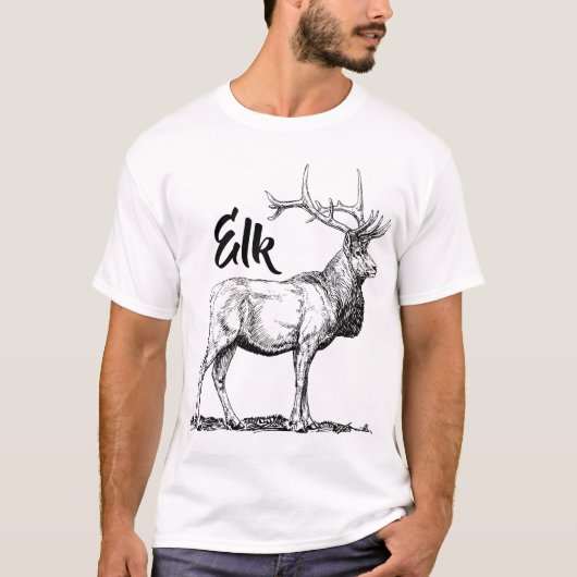 Elk Print Mannen T-shirt (Voorkant)