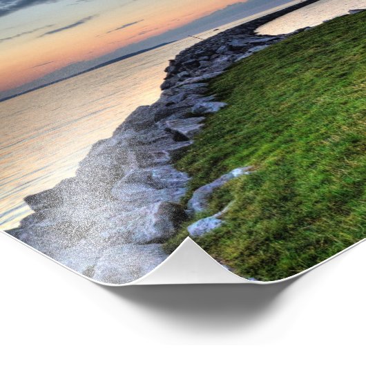 Elk Rapids Sunset op Traverse Bay, Michigan Foto Afdruk (Hoek)