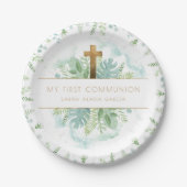 Elk religieus evenement, Elegant groen & blauw gro Papieren Bordje (Voorkant)