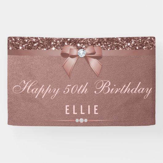 Elk Roos met gouden diamanten op de leeftijd Glitt Spandoek (Horizontaal)