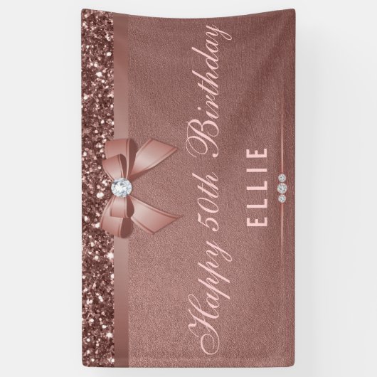 Elk Roos met gouden diamanten op de leeftijd Glitt Spandoek (Verticaal)