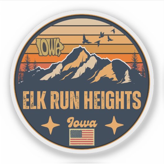 Elk Run Heights, Iowa, Verenigde Staten Sticker (Voorkant)