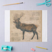 Elk Rustic Grunge Drawing Tissuepapier (Craft)