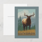 Elk Scene-South Dakota Briefkaart (Voorkant / Achterkant)