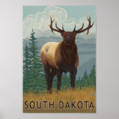 Elk Scene-South Dakota Poster (Voorkant)