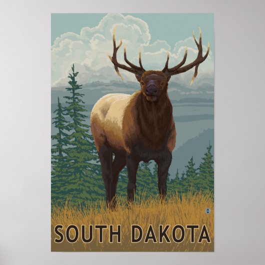 Elk Scene-South Dakota Poster (Voorkant)