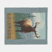 Elk SceneColorado Fleece Deken (Voorkant (Horizontaal))