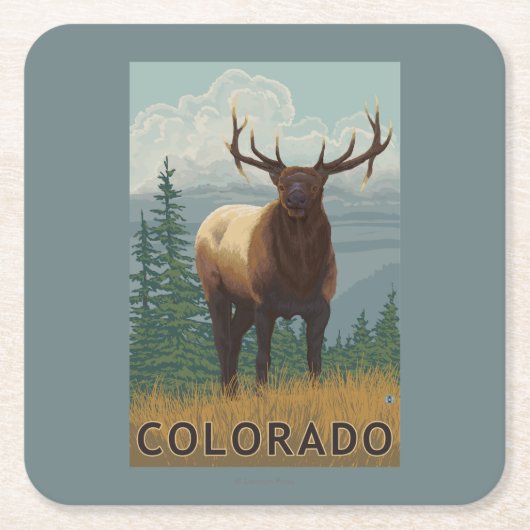 Elk SceneColorado Kartonnen Onderzetters (Voorkant)