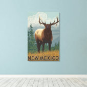 Elk SceneNew Mexico Canvas Afdruk (Insitu (Houten vloer))