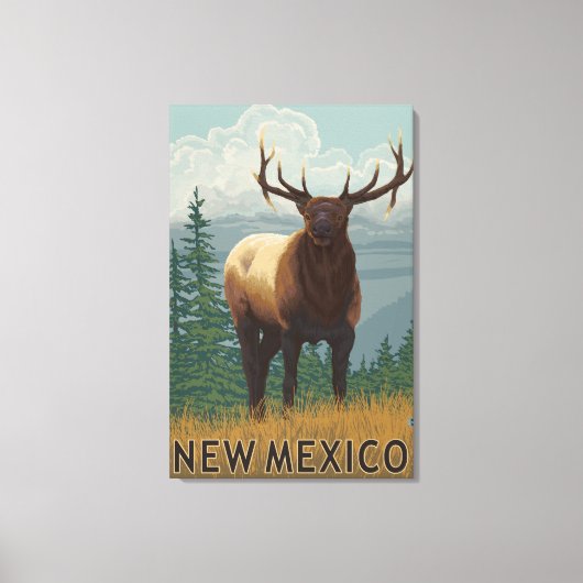 Elk SceneNew Mexico Canvas Afdruk (Voorkant)