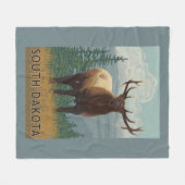 Elk SceneSouth Dakota Fleece Deken (Voorkant (Horizontaal))