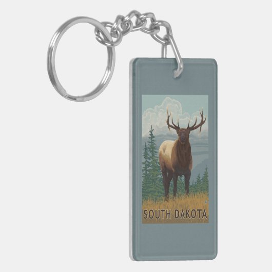 Elk SceneSouth Dakota Sleutelhanger (Voorkant Links)