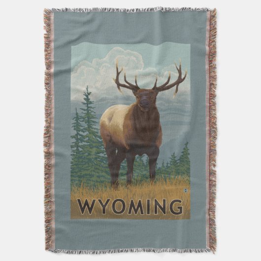 Elk SceneWyoming Deken (Voorkant Verticaal)