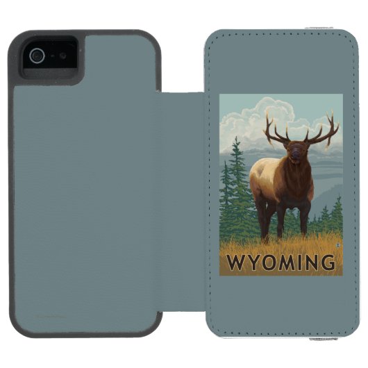 Elk SceneWyoming Incipio iPhone Portemonnee Hoesje (Agenda Open)