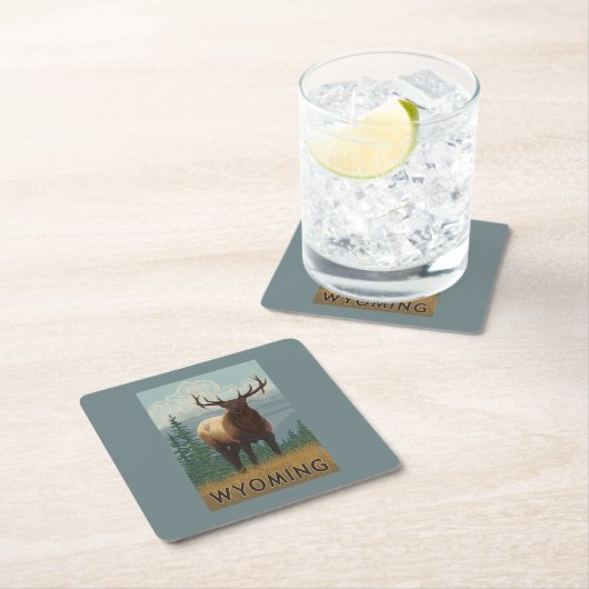 Elk SceneWyoming Kartonnen Onderzetters (Insitu)