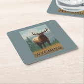 Elk SceneWyoming Kartonnen Onderzetters (Schuin)