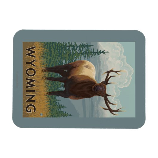 Elk SceneWyoming Magneet (Horizontaal)