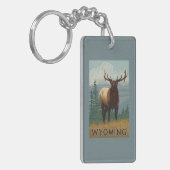 Elk SceneWyoming Sleutelhanger (Voorkant Links)