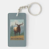 Elk SceneWyoming Sleutelhanger (achterkant)