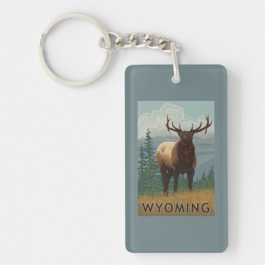 Elk SceneWyoming Sleutelhanger (Voorkant)
