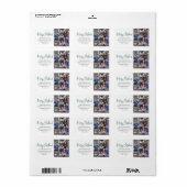 Elk script Kerst foto groen retouradres Etiket (Full Sheet)