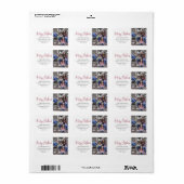 Elk script Kerst foto rood retouradres Etiket (Full Sheet)