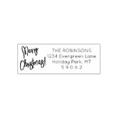 Elk script Modern Brushed Christmas Return-adres Zelfinktende Stempel (Design)
