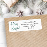 Elk script Modern Green Christmas Retouradres Etiket<br><div class="desc">Voeg een stijlvolle finishing touch toe aan de enveloppen van de vakantiepas met moderne, aangepaste adreslabels. Alle tekst op deze sjabloon Prettige feestdagen is eenvoudig te personaliseren met elke formulering, zoals Vrolijk kerstfeest, Seizoenen, Groeten of Gelukkig Nieuwjaar. Het feestelijke groene, witte en zwarte ontwerp is voorzien van moderne handgeschreven scriptkalligrafie...</div>