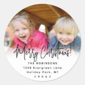 Elk script ronde foto retour adreslabels ronde sticker (Voorkant)