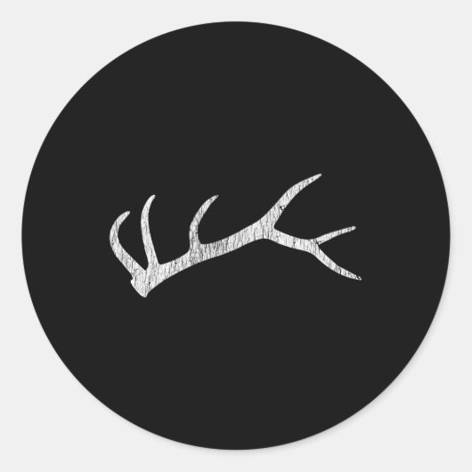 Elk Shed Rack Horn Hunting Ronde Sticker (Voorkant)