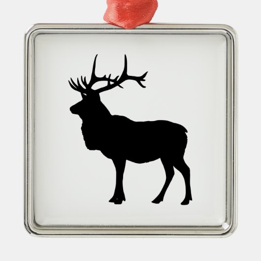 Elk Silhouet Metalen Ornament (Voorkant)
