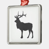 Elk Silhouet Metalen Ornament (Links)