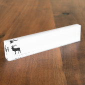 Elk Silhouet Naambordje (Zijkant)