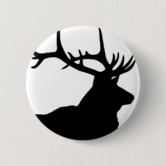 Elk Silhouet Ronde Button 5,7 Cm (Voorkant)