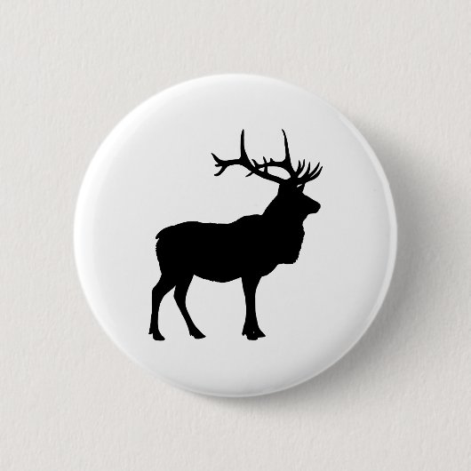 Elk Silhouet Ronde Button 5,7 Cm (Voorkant)