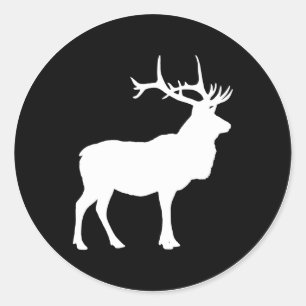 Elk Silhouet Ronde Sticker