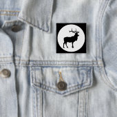 Elk Silhouet Vierkante Button 5,1 Cm (In situ)
