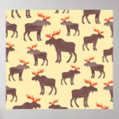  elk silhouet, waterverf poster (Voorkant)